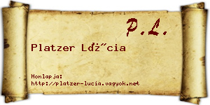 Platzer Lúcia névjegykártya